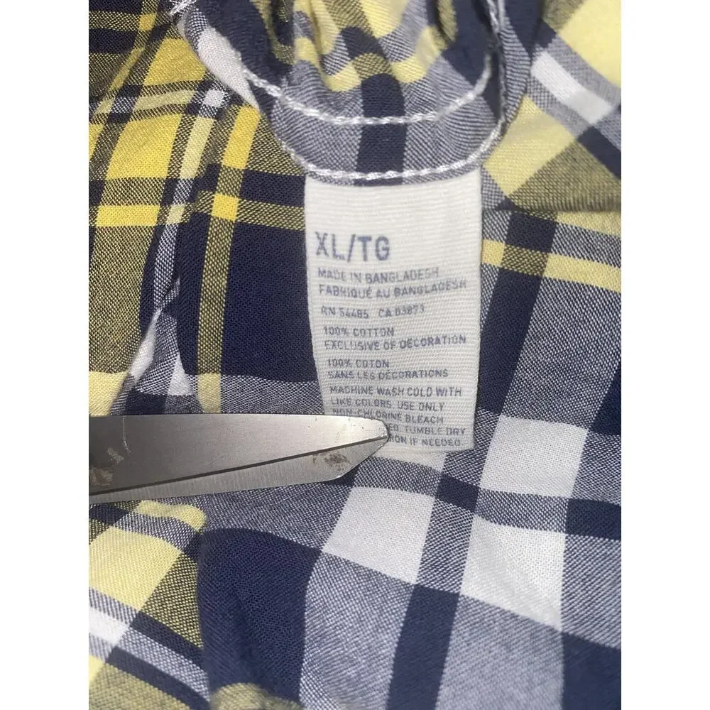 American Eagle Outfitters Shirt Mens XL Blue Plaid Long Sleeve Button Down